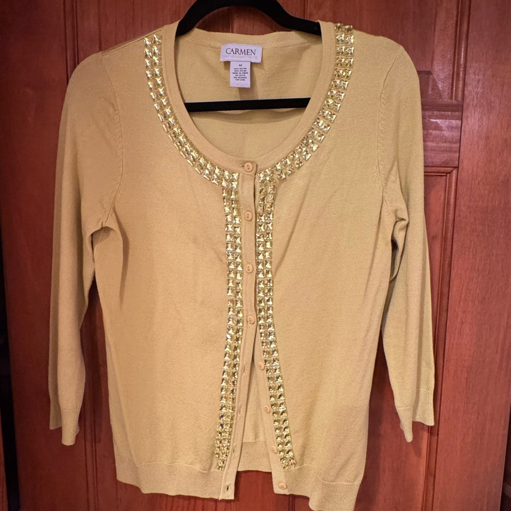Lime Green vibrant knit Cardigan with Embellishments